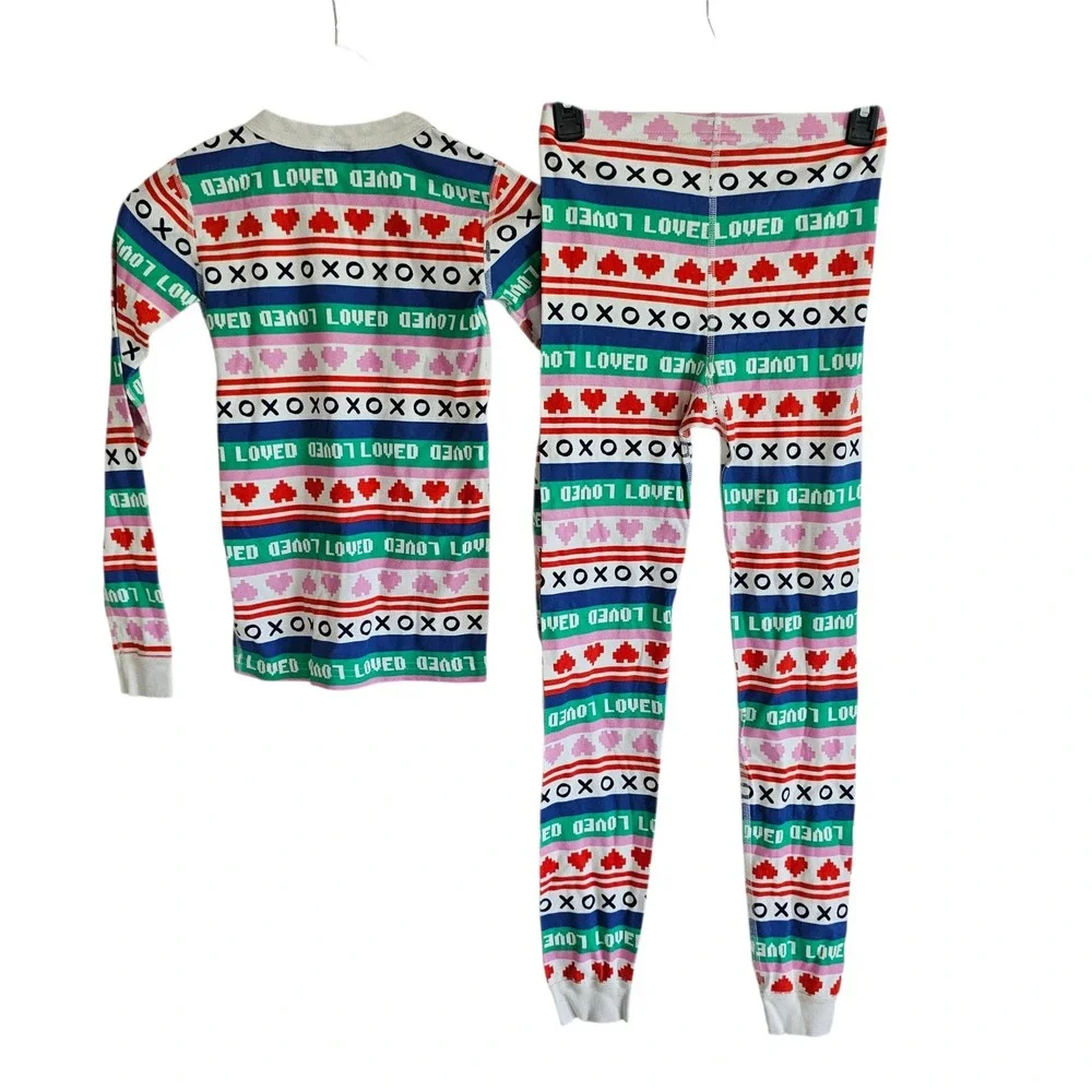 Hanna Andersson Kids Pajama Set Size 12 150 XOXO Hearts Valentine's‎ Day Organic